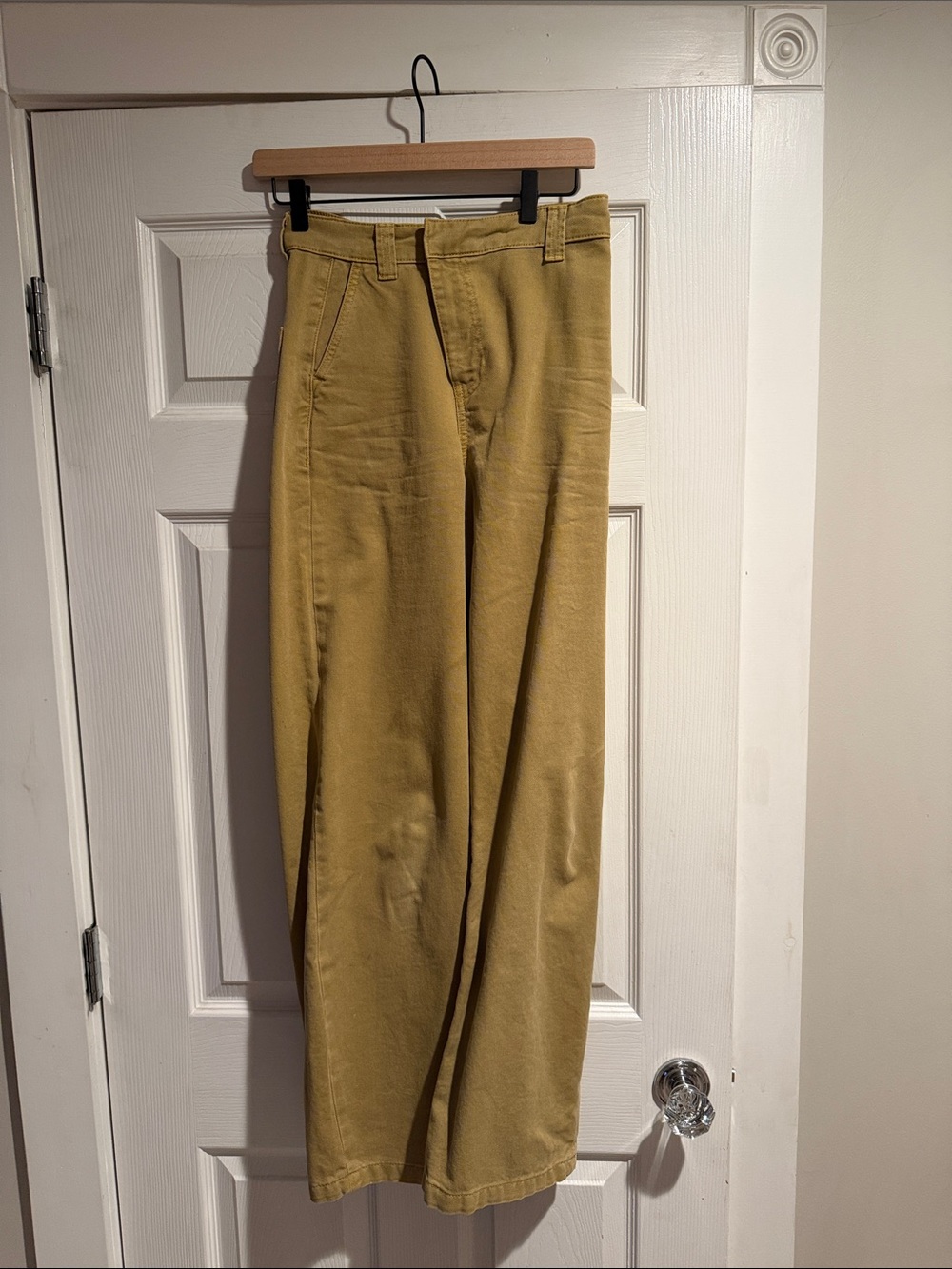 Zara Wide-Leg Chino Pants in Mustard